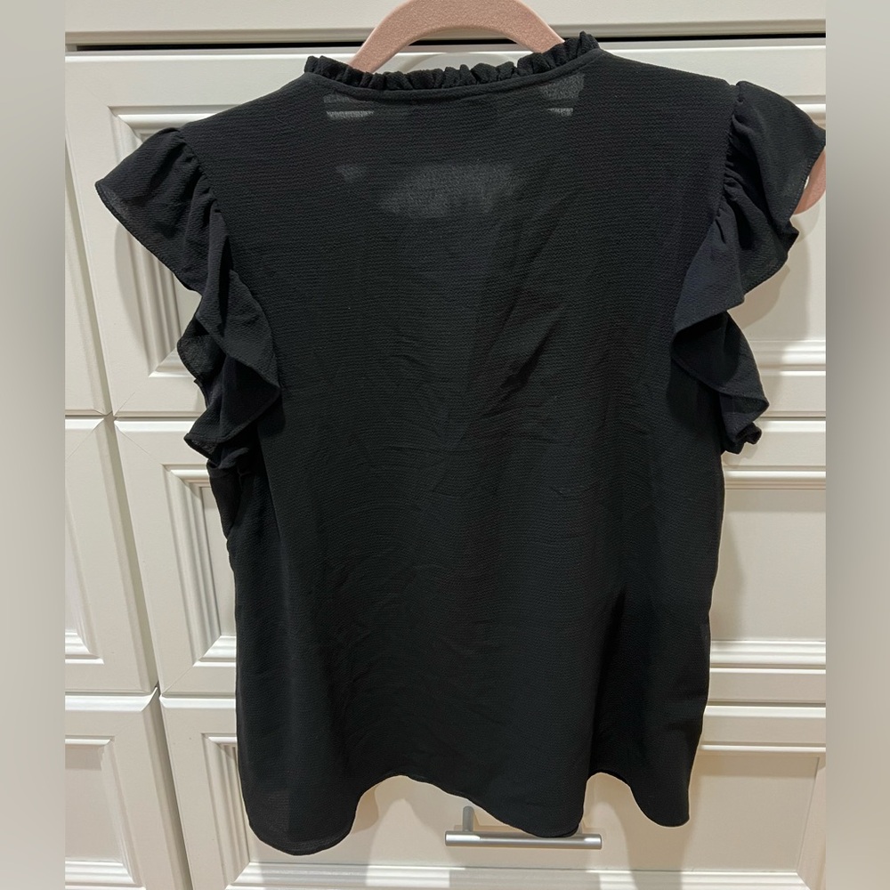 Highline Black Ruffle Blouse - Picture 3 of 4
